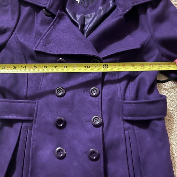GUESS Purple Pea coat jacket Large - Picture 12 of 12